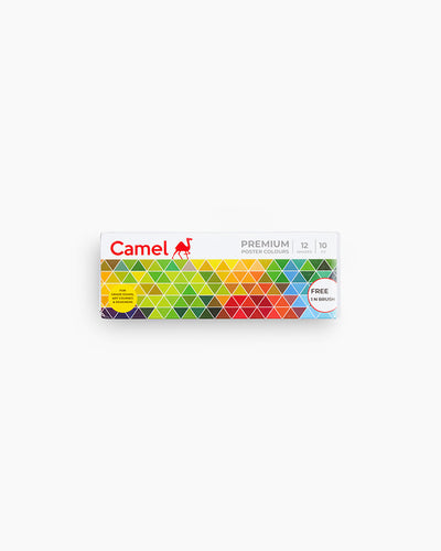 Camel Premium Poster Colours — 12 Shades x 10 ml with Brush