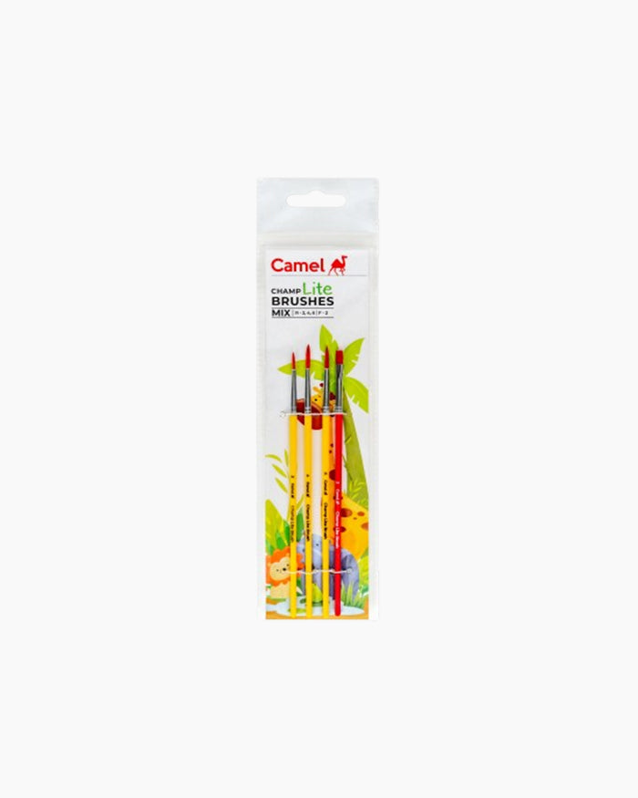 Camel Champ Lite Brushes — Set of 4 (Round 2, 4, 6 & Flat 2)