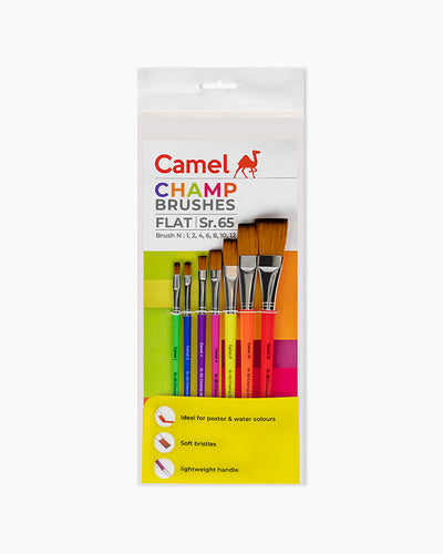 Camel Champ Brushes — Set of 7, Flat (Series 65)