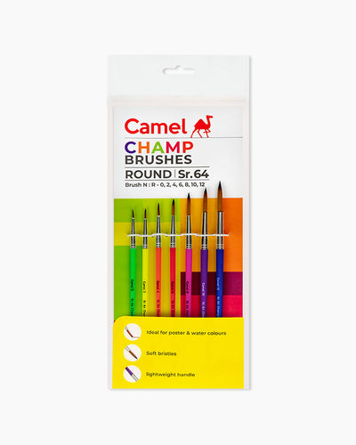 Camel Champ Brushes — Set of 7, Round (Series 64)