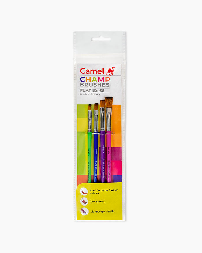 Camel Champ Brushes — Set of 4, Flat (Series 65)