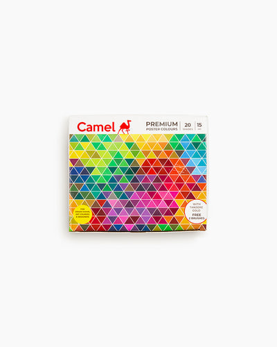 Camel Premium Poster Colours — 20 Shades x 15 ml with Brushes