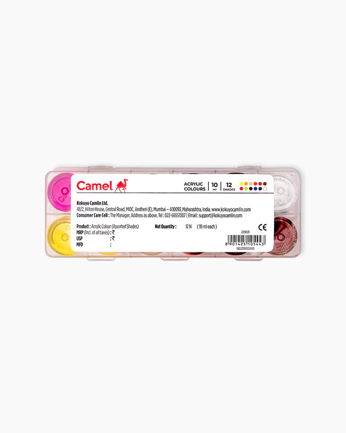 Camel Acrylic Colours — 12 Shades x 10 ml