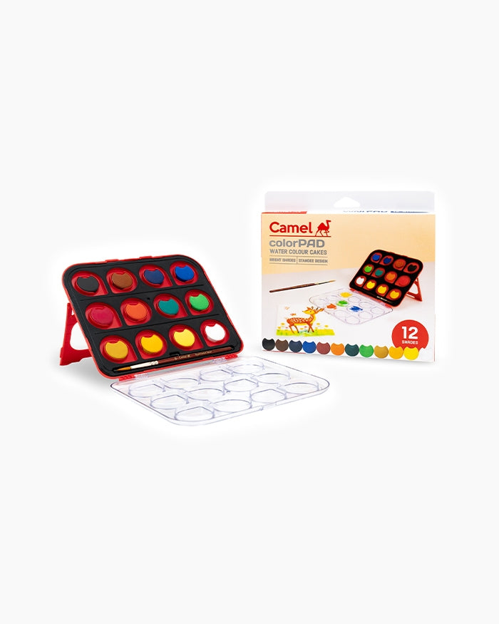 Camel ColorPad Watercolour Palette — 12 Shades with Brush