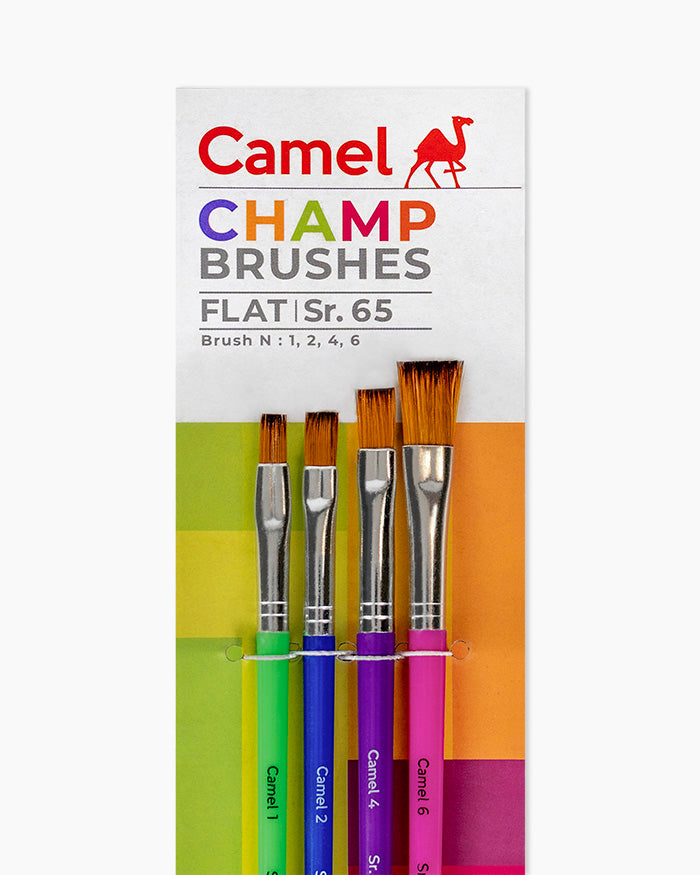Camel Champ Brushes — Set of 4, Flat (Series 65)