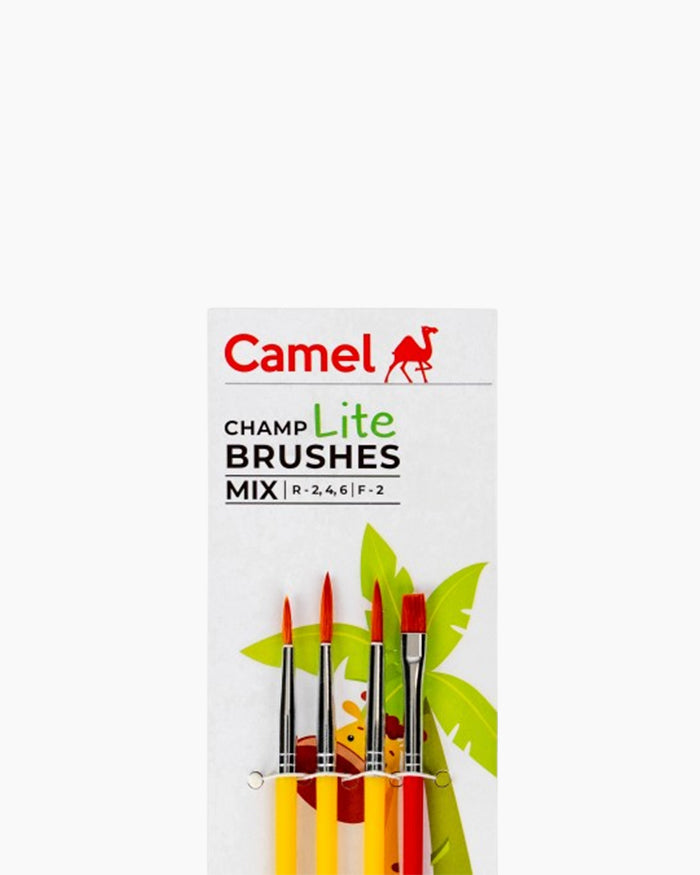 Camel Champ Lite Brushes — Set of 4 (Round 2, 4, 6 & Flat 2)