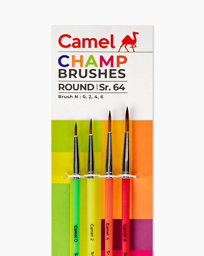 Camel Champ Brushes — Set of 4, Round (Series 64)