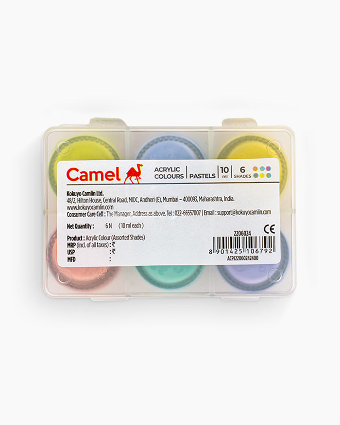 Camel Acrylic Colours — 6 Pastel Shades x 10 ml