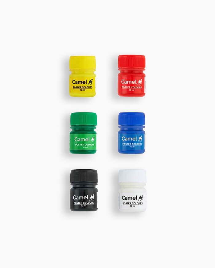 Camel Poster Colours — 6 Shades x 10 ml, Plastic Pack