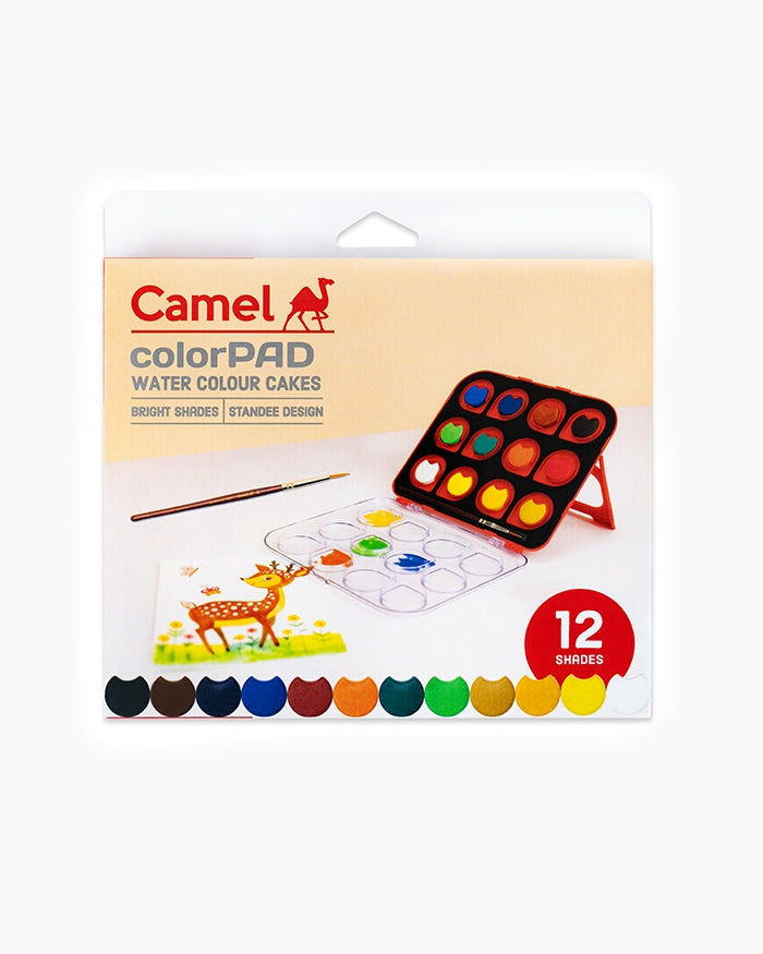 Camel ColorPad Watercolour Palette — 12 Shades with Brush