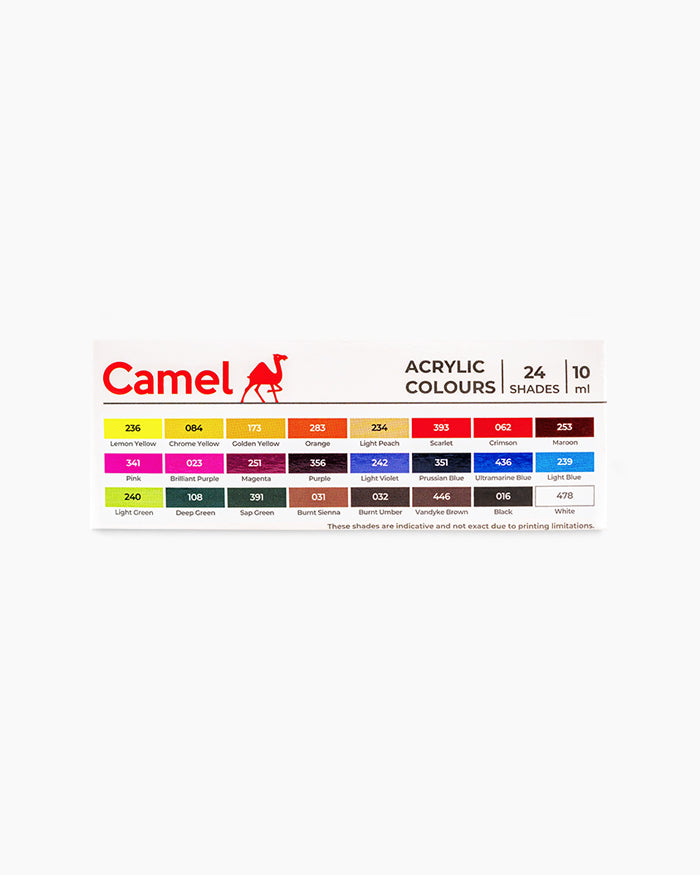 Camel Acrylic Colours — 24 Shades x 10 ml