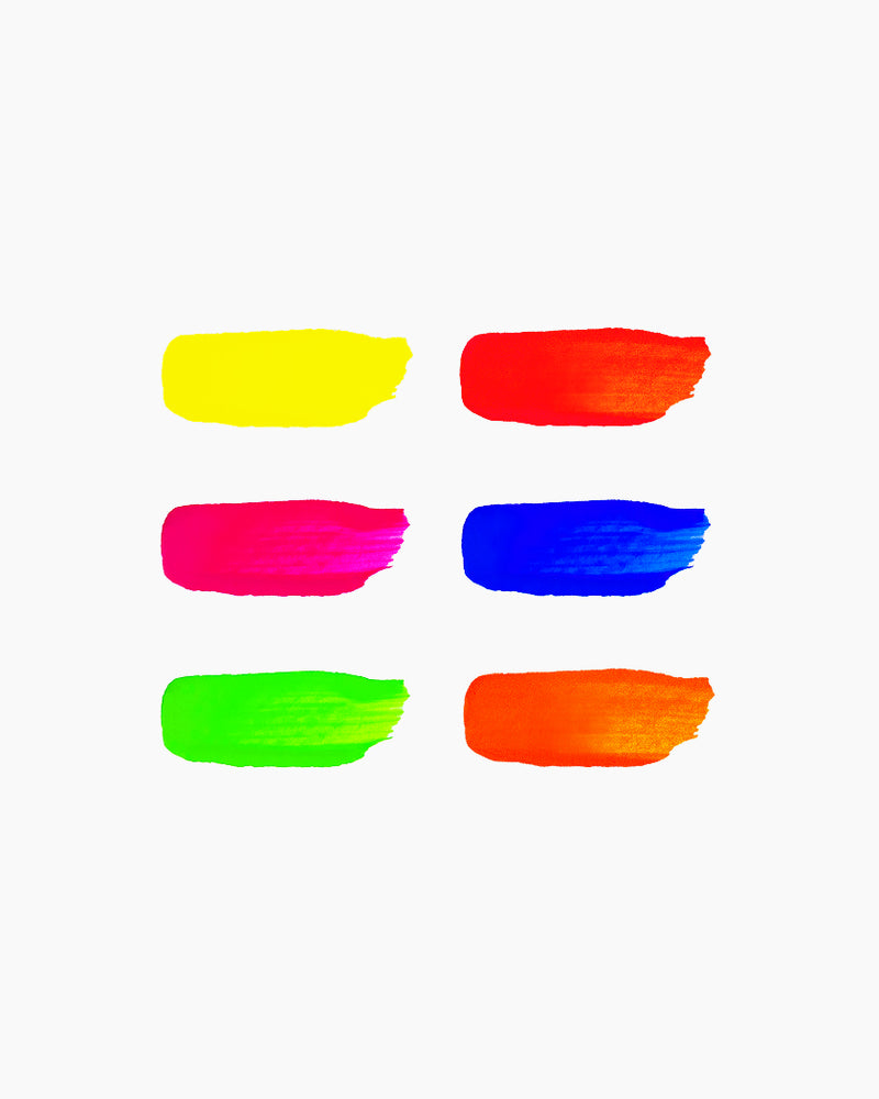 Camel Acrylic Colours — 6 Fluorescent Shades x 10 ml