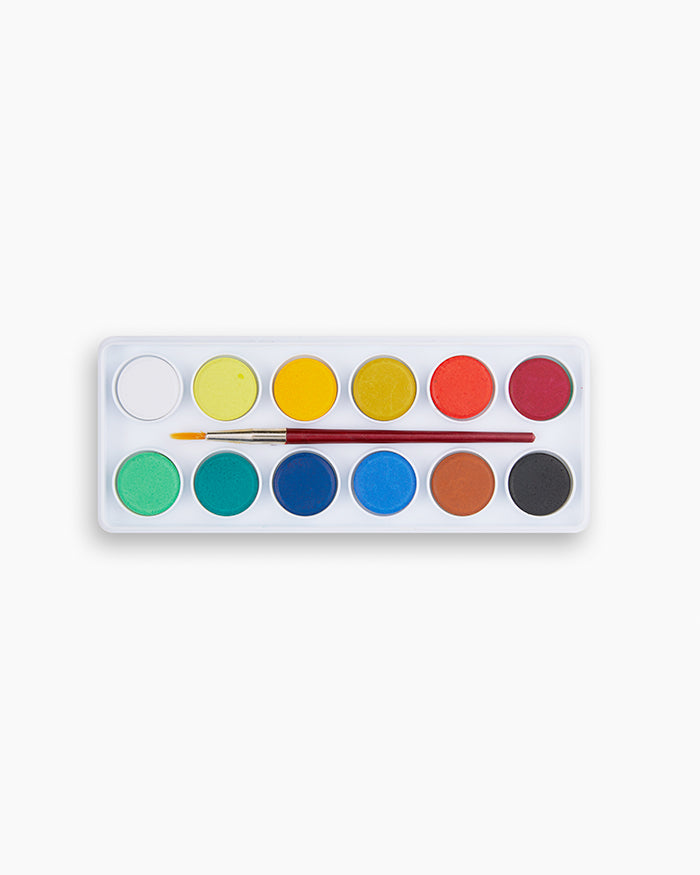Camel Water Colour Cakes — 12 Shades, Lens-Type Lid with Brush