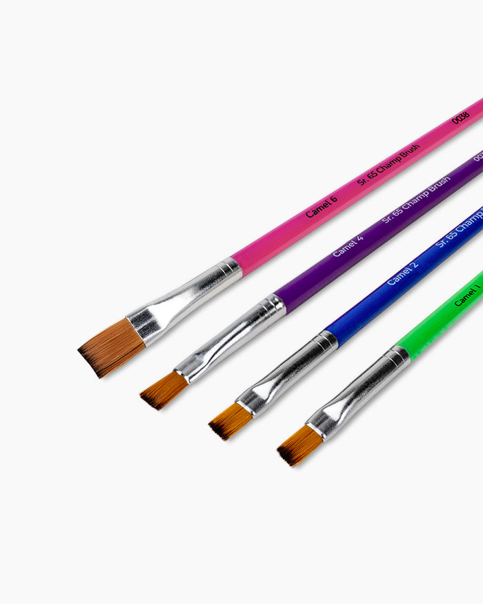 Camel Champ Brushes — Set of 4, Flat (Series 65)