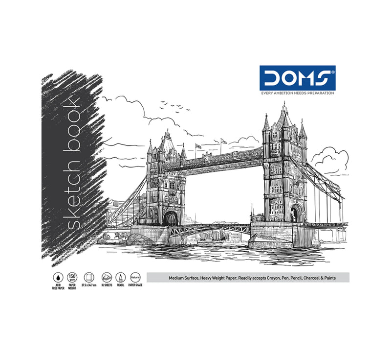 DOMS Sketch Book Wiro- 150 GSM Paper – 27.5 x34.7 Cm