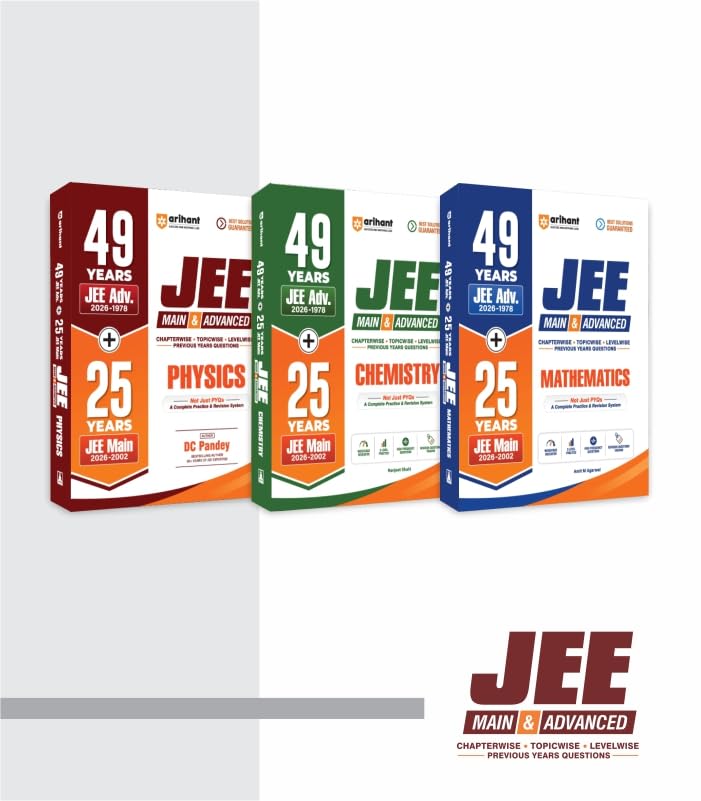 Arihant 49 Years JEE Advanced and 25 Years JEE Main PCM PYQ combo set of 3 books