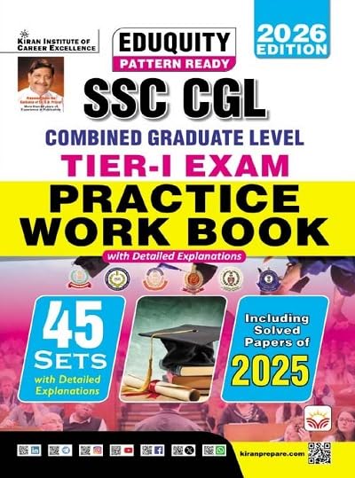 Kiran SSC CGL Tier 1 Exam Practice Work Book 45 Sets Eduquity Pattern Ready 2026 Edition [English Medium]