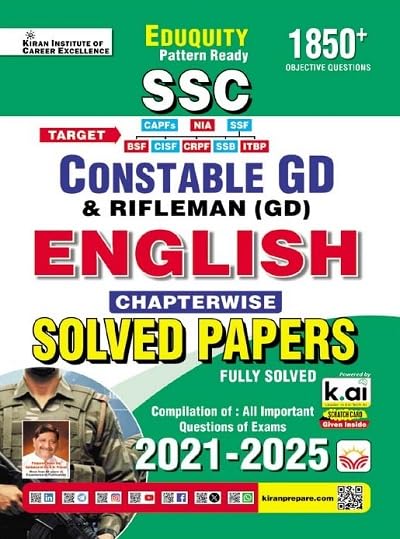 Kiran SSC Constable GD English Chapterwise Solved Papers Eduquity Pattern Ready [English Medium]