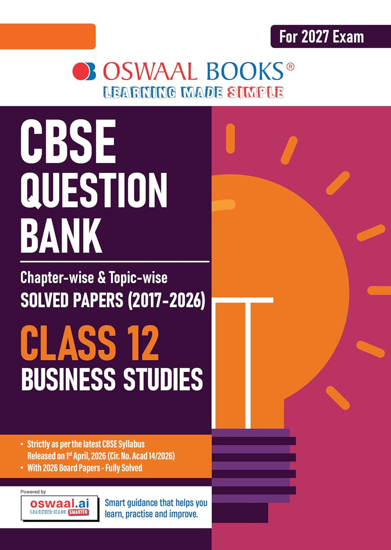 Oswaal BUSINESS STUDIES Question Bank Chapterwise and Topicwise Solved Papers [2026-27] - Class 12