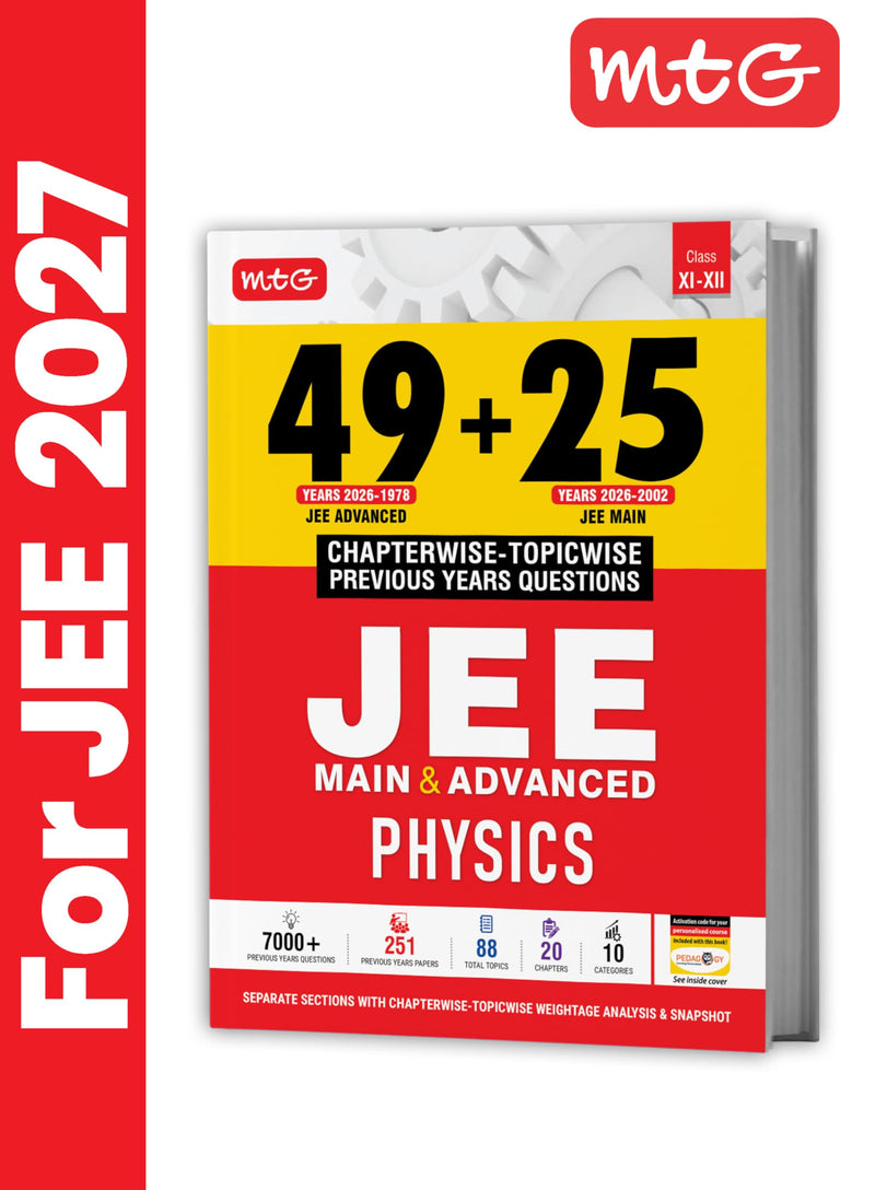 MTG 49 + 25 Years JEE Main and Advanced PYQ Physics book