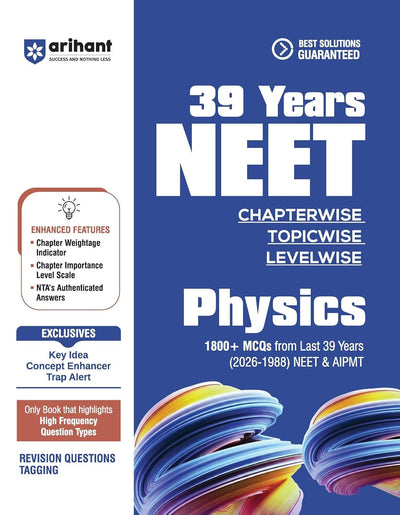 Arihant 39 Years NEET Physics PYQ book cover