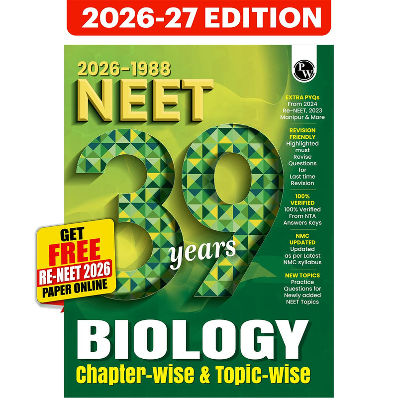 PW NEET PYQ 39 Years Biology book cover