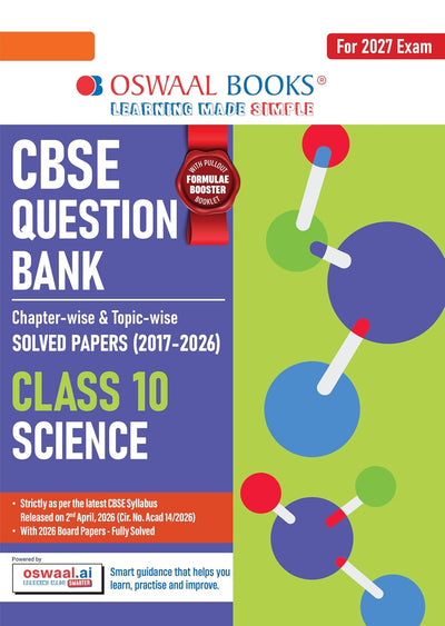 Oswaal SCIENCE - Question Bank, Chapterwise & Topicwise Solved papers [2026-27] - Class 10