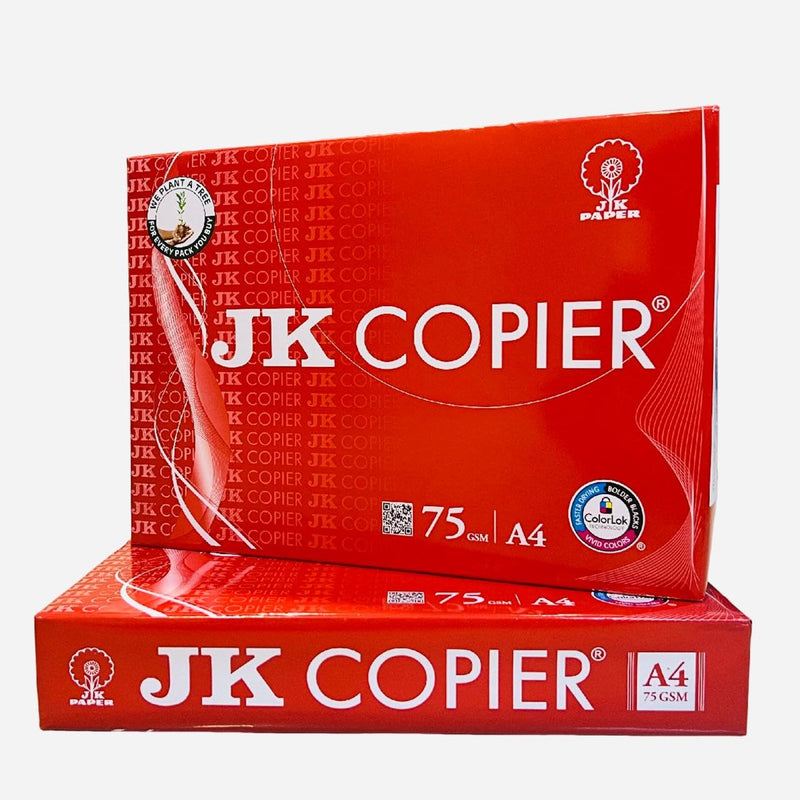 JK Copier A4 75 GSM copier paper, pack of 2 reams