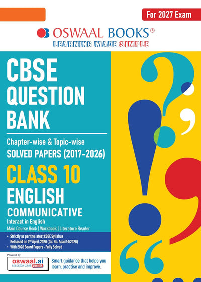 Oswaal ENGLISH COMMUNICATIVE Question Bank, Chapterwise & Topicwise Solved papers [2026-27] - Class 10