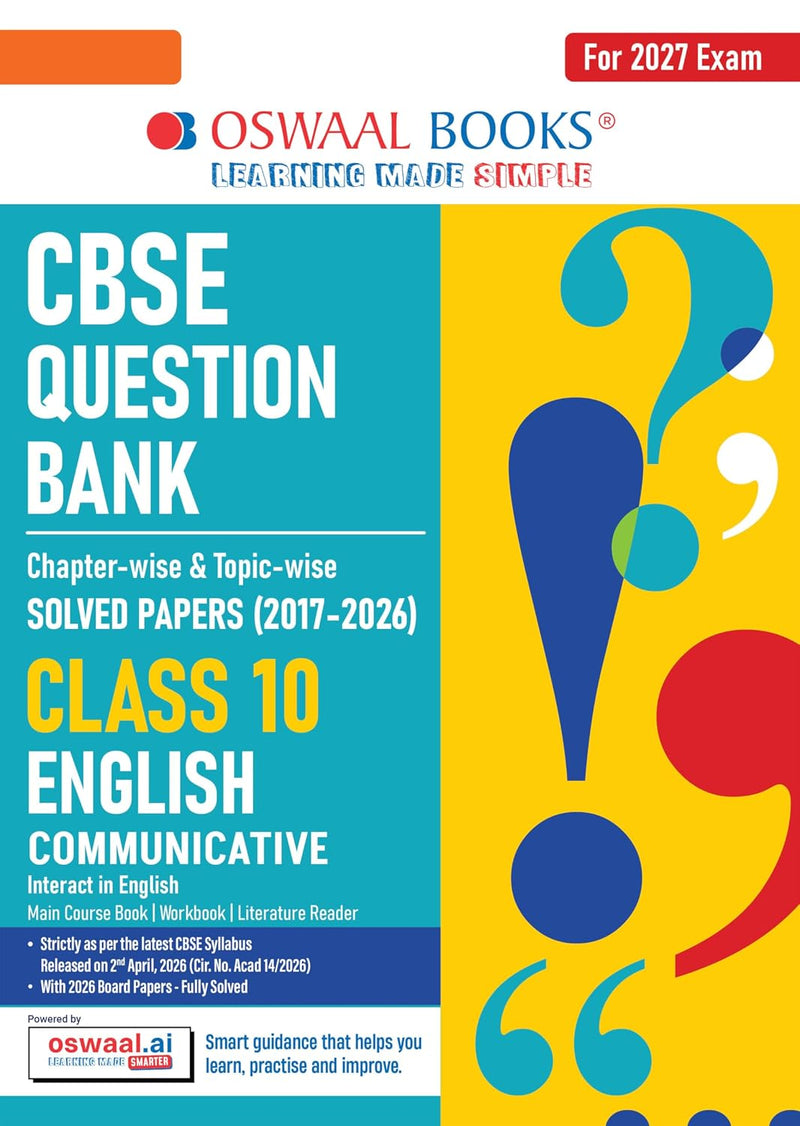 Oswaal ENGLISH COMMUNICATIVE Question Bank, Chapterwise & Topicwise Solved papers [2026-27] - Class 10