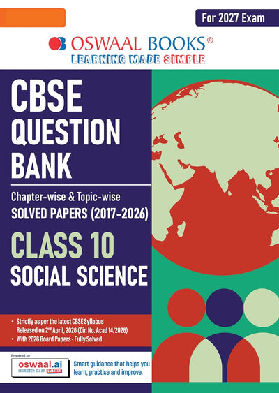 Oswaal SOCIAL SCIENCE - Question Bank, Chapterwise & Topicwise Solved papers [2026-27] - Class 10