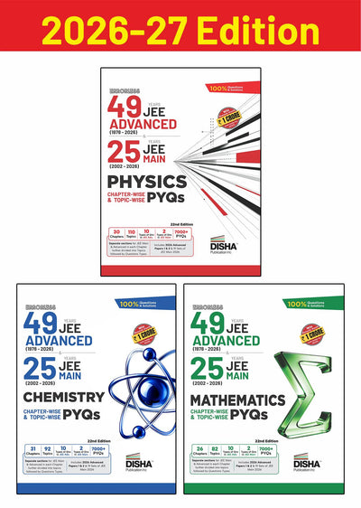 Disha Errorless JEE Advanced and JEE Main PYQ combo set of 3 books