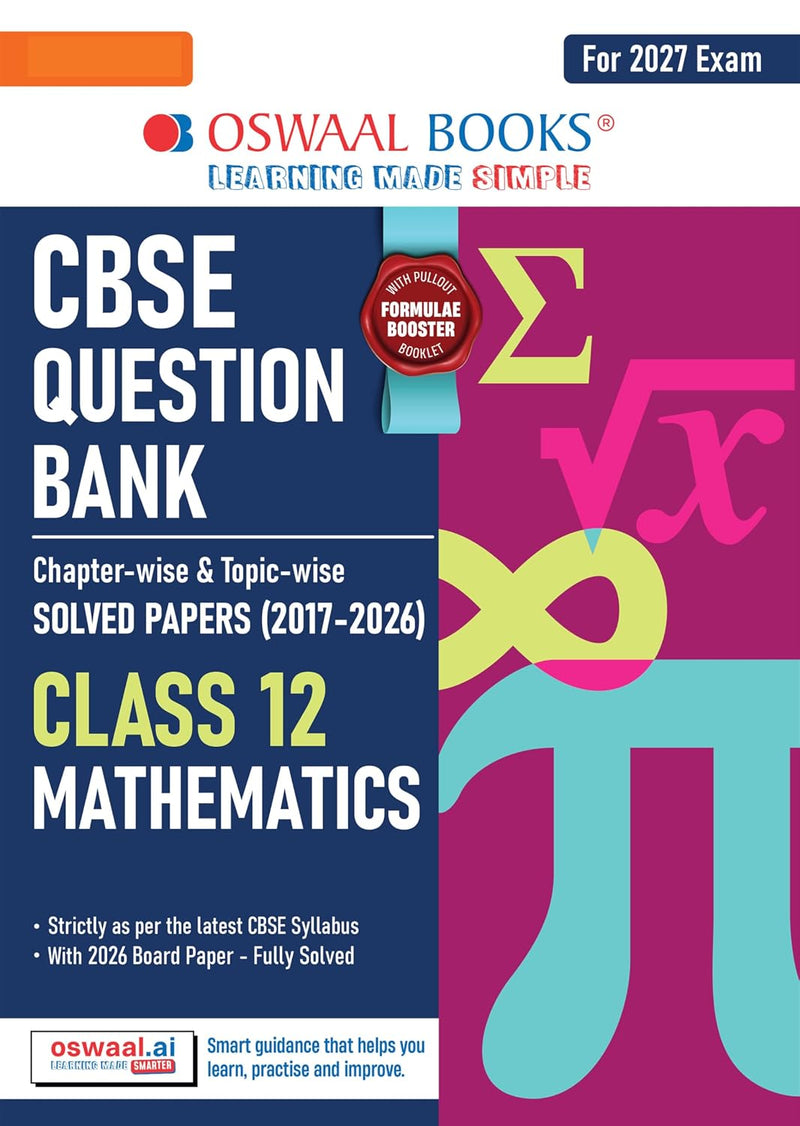 Oswaal MATHEMATICS Question Bank Chapterwise and Topicwise Solved Papers [2026-27] - Class 12