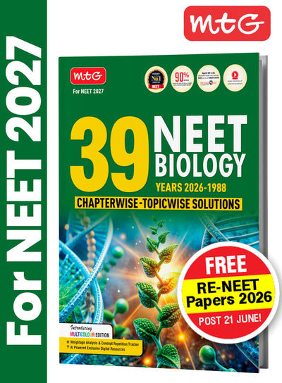 MTG NEET PYQ 39 Years Biology book cover