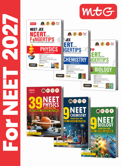 MTG Fingertips and NEET 39 Years PYQ set of 6 books