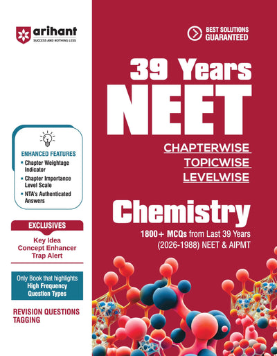 Arihant 39 Years NEET Chemistry PYQ book cover