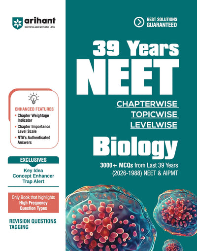 Arihant 39 Years NEET Biology PYQ book cover