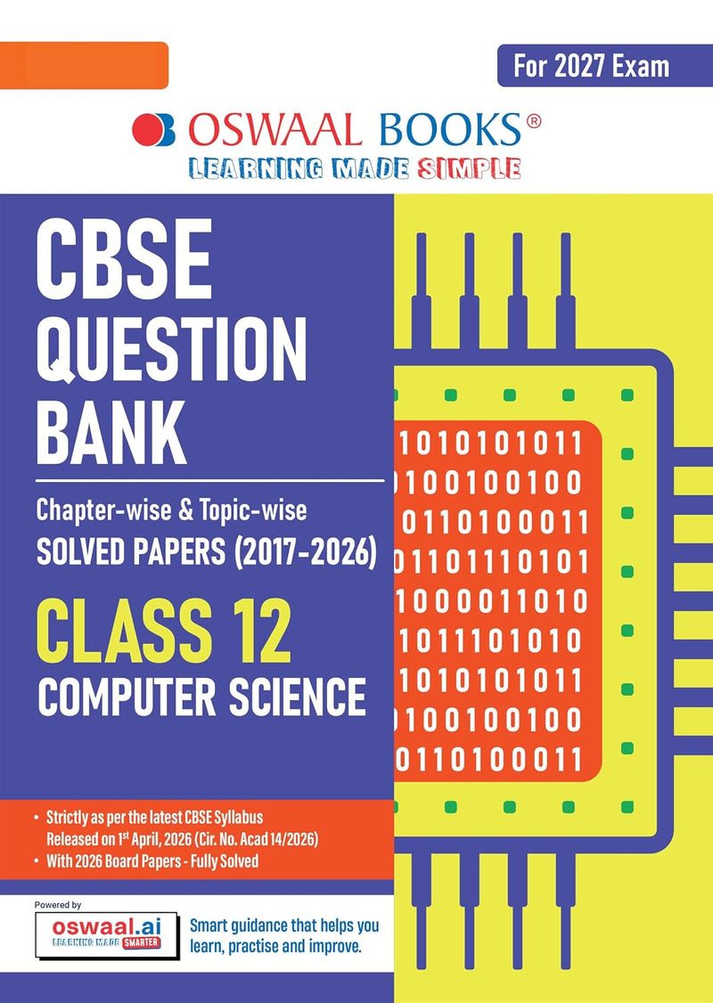 Oswaal COMPUTER SCIENCE Question Bank Chapterwise and Topicwise Solved Papers [2026-27] - Class 12