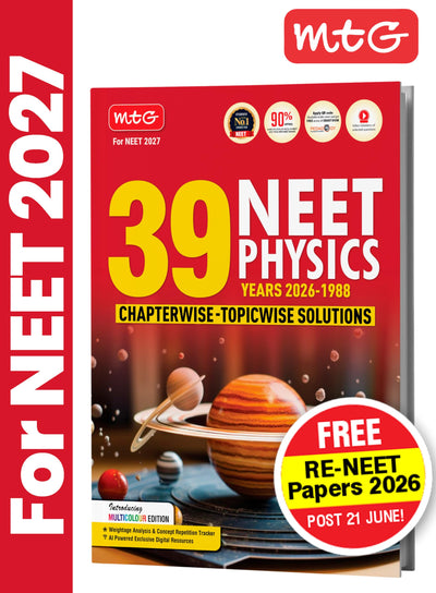 MTG NEET PYQ 39 Years Physics book cover