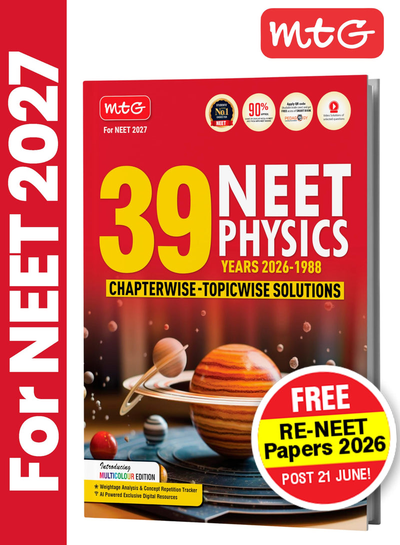 MTG NEET PYQ 39 Years Physics book cover