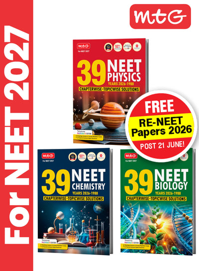 MTG NEET PYQ 39 Years PCB set of 3 books