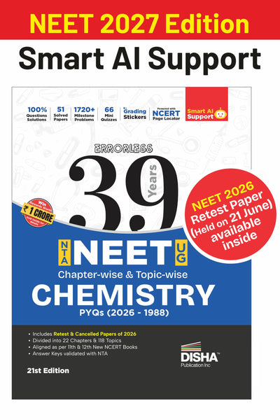 Disha Errorless 39 Years NEET Chemistry PYQ book cover