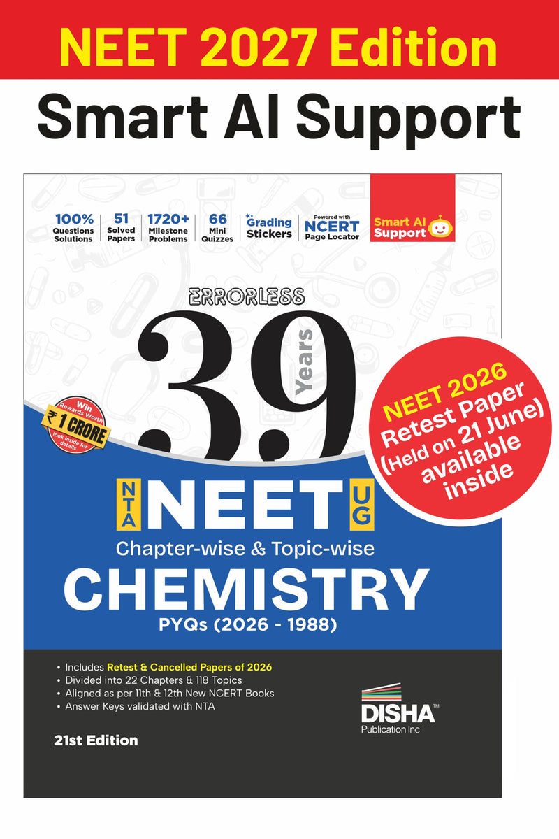 Disha Errorless 39 Years NEET Chemistry PYQ book cover