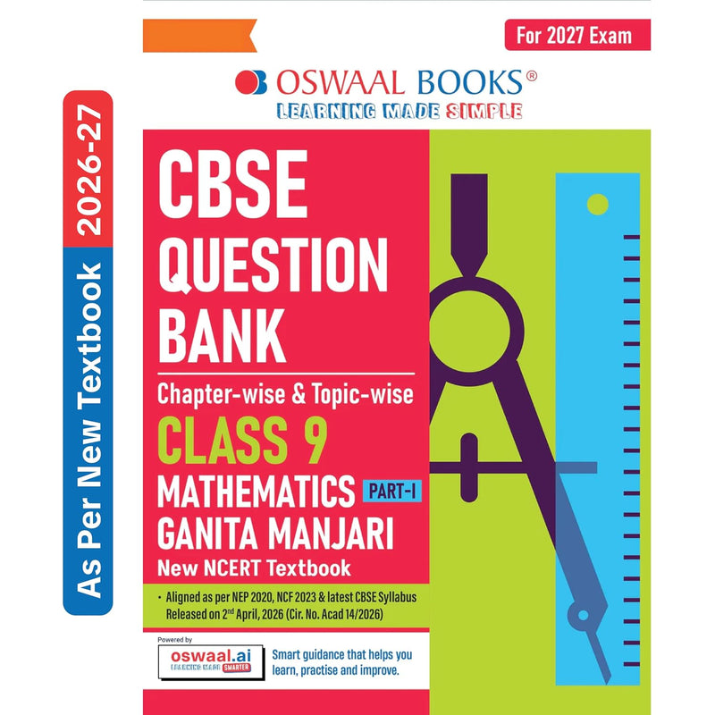 Oswaal MATHEMATICS - Question Bank, Chapterwise & Topicwise Solved papers [2026-27] - Class 9
