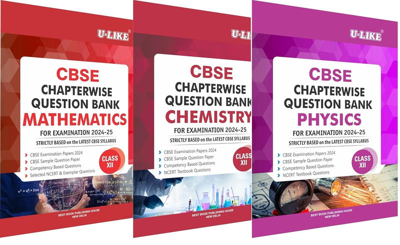 U-LIKE Class 12 Physics, Chemistry, Biology CBSE Chapterwise Question Bank Sample Papers 2026-27  [Set of 3 Books]