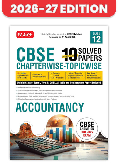 MTG ACCOUNTANCY Chapterwise Topicwise Solved Papers 2026-27 Edition - Class 12