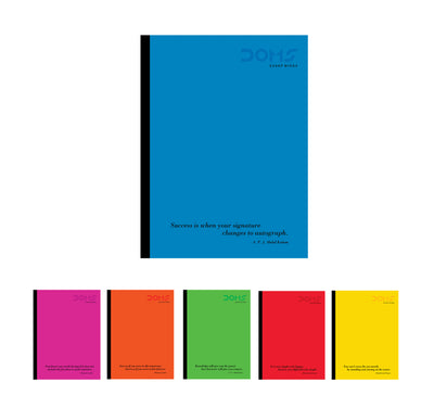 DOMS Premium Range Single line – 24 x 18Cm Notebook(Neon Series) – 100 Pages