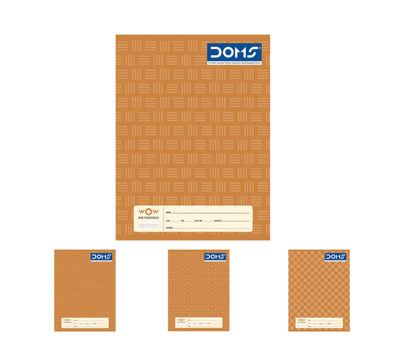 DOMS Three Line Notebook(Brown Series) 24x18Cm – 172 Pages