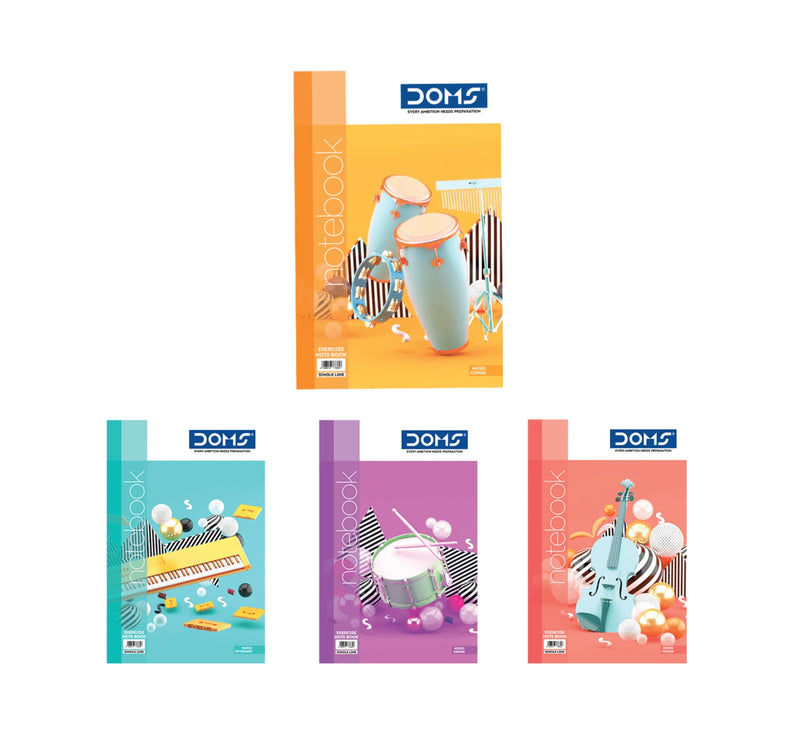 DOMS Single Line Notebook(Music Series)