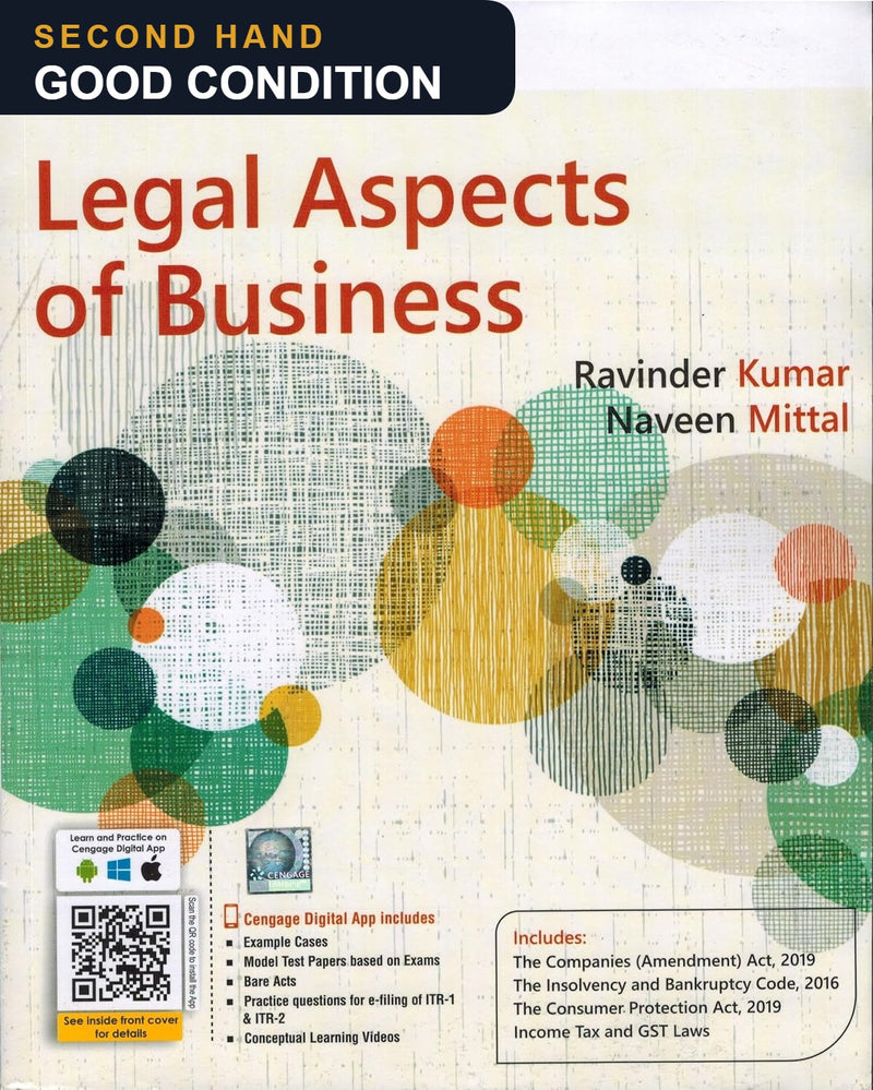 Legal Aspects of Business by Ravinder Kumar — second hand, good condition